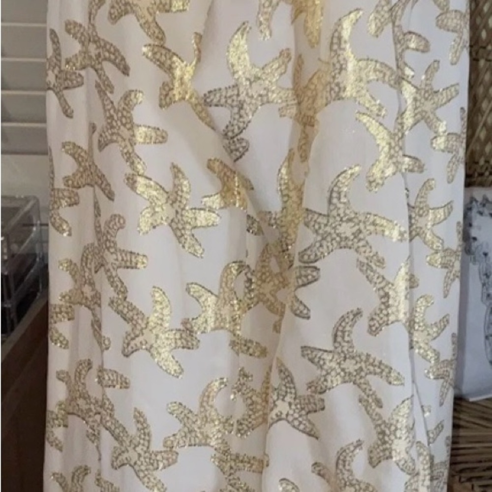 Lilly Pulitzer Fulton Gold Metallic Starfish Dress. XS NWOT - Picture 5 of 12